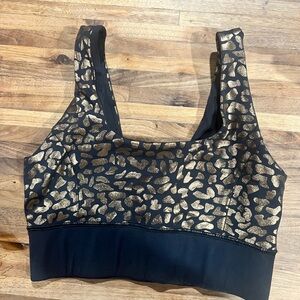 Elegant Black and Gold Sports Bra